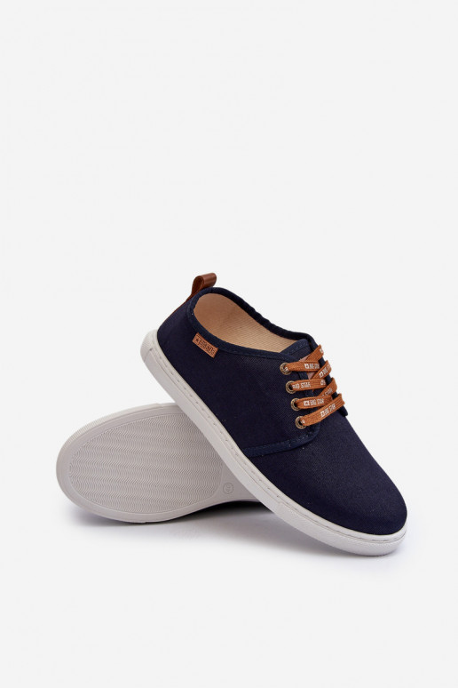 Tênis calçados de lazer masculinos Big Star NN176002 Memory Foam System azul escuro