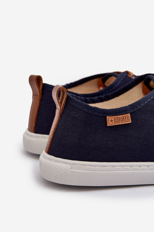 Tênis calçados de lazer masculinos Big Star NN176002 Memory Foam System azul escuro