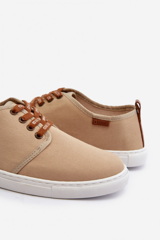 Tênis calçados de lazer masculinos Big Star NN176001 Memory Foam System bege