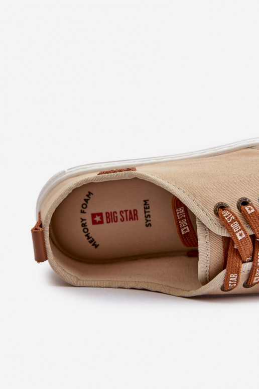 Tênis calçados de lazer masculinos Big Star NN176001 Memory Foam System bege