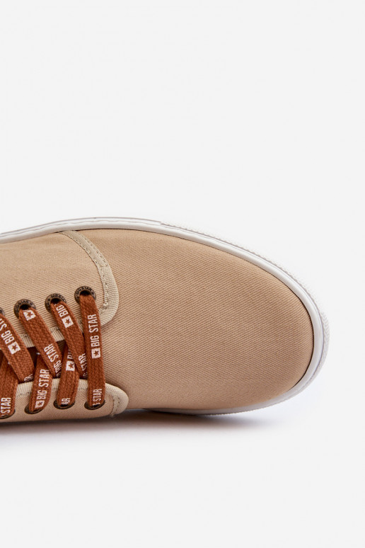 Tênis calçados de lazer masculinos Big Star NN176001 Memory Foam System bege