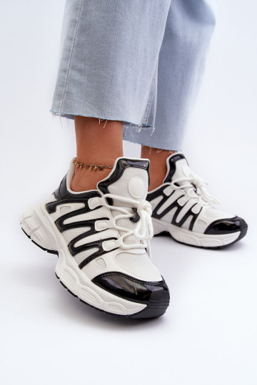 Tênis modelo sapatos branco-preto cor Ahmani