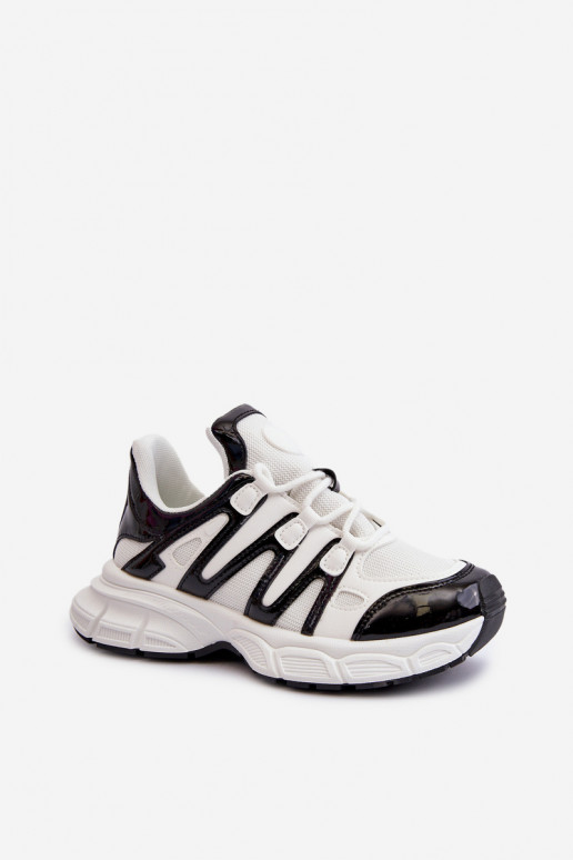 Tênis modelo sapatos branco-preto cor Ahmani