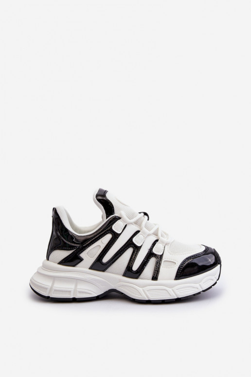 Tênis modelo sapatos branco-preto cor Ahmani