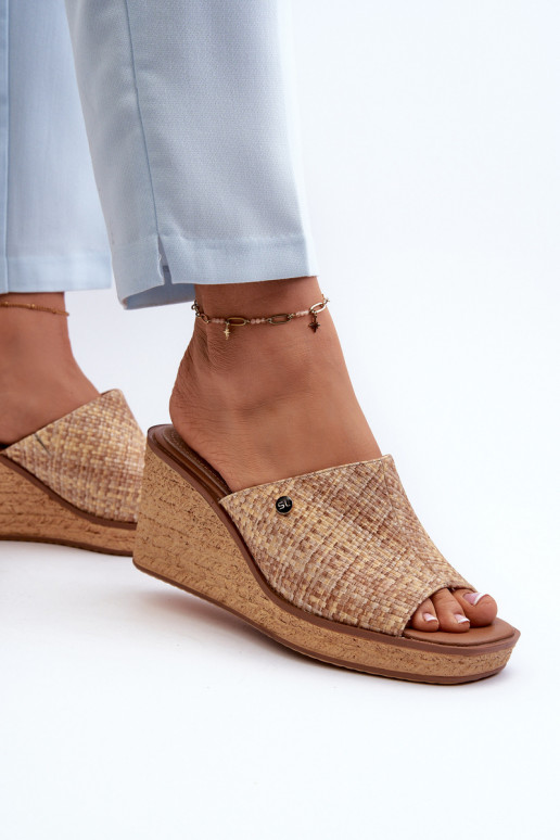 Chinelos femininos Sergio Leone KL213 bege