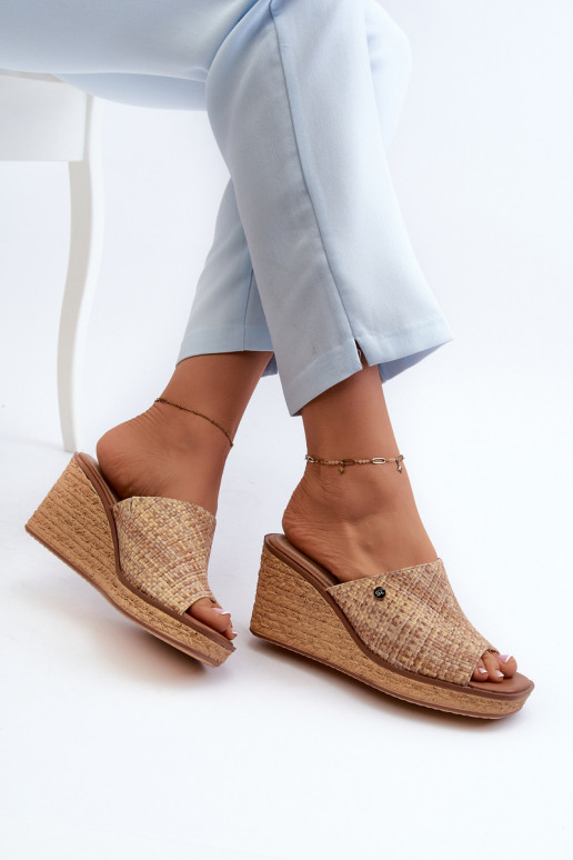 Chinelos femininos Sergio Leone KL213 bege