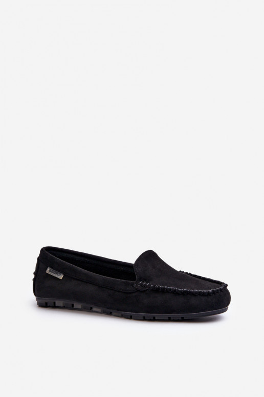 Mocassins femininos em Eco Suede Preto Amrutia