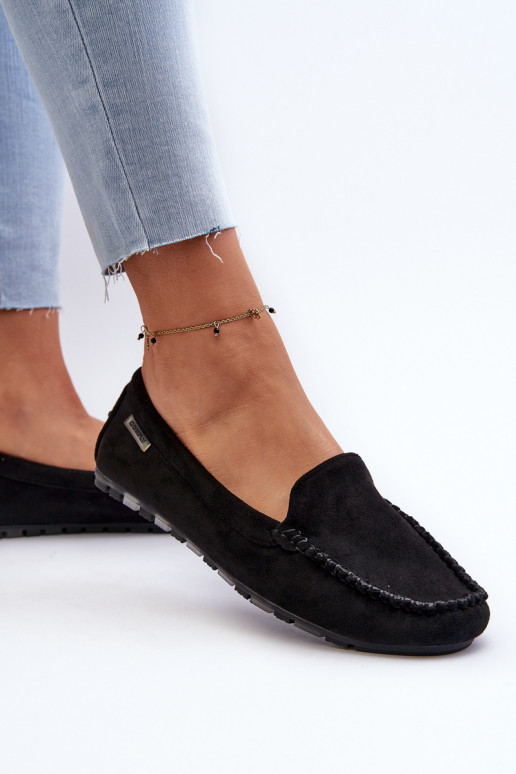 Mocassins femininos em Eco Suede Preto Amrutia