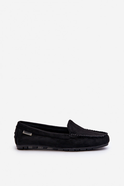 Mocassins femininos em Eco Suede Preto Amrutia