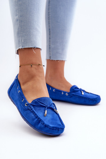 Mocassins elegantes de camurça em azul Si Passione