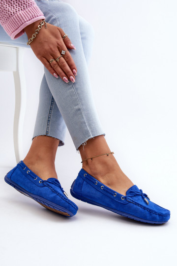 Mocassins elegantes de camurça em azul Si Passione 2