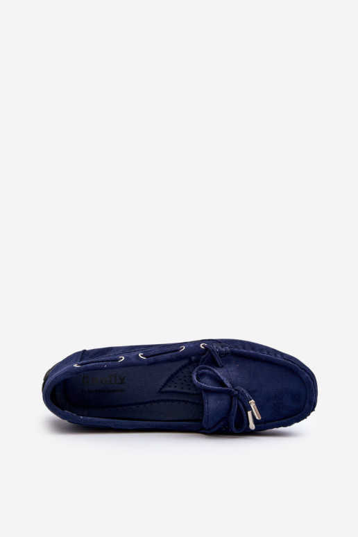 Elegantes mocassins de camurça em azul escuro Si Passione