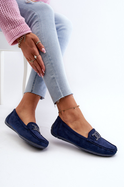 Mocassins de camurça em azul escuro Rabell