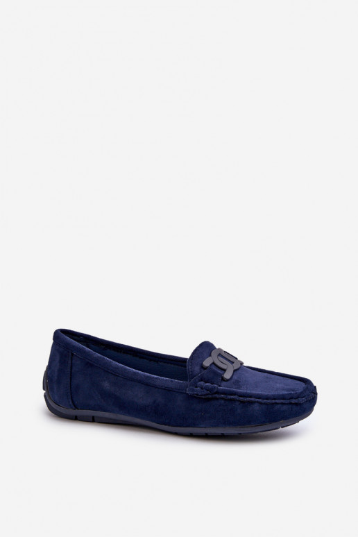 Mocassins de camurça em azul escuro Rabell