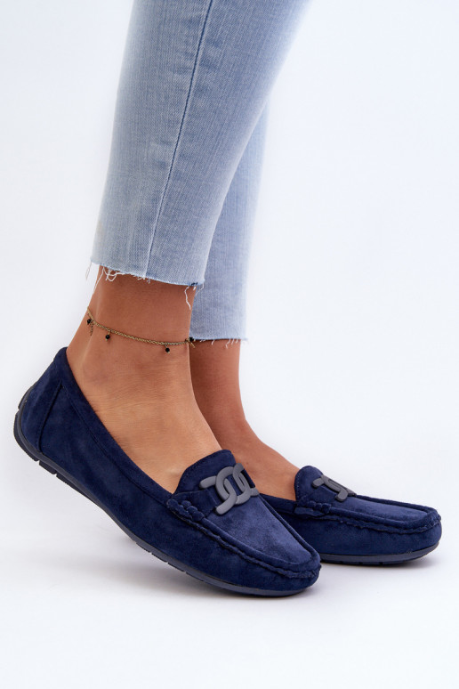 Mocassins de camurça em azul escuro Rabell