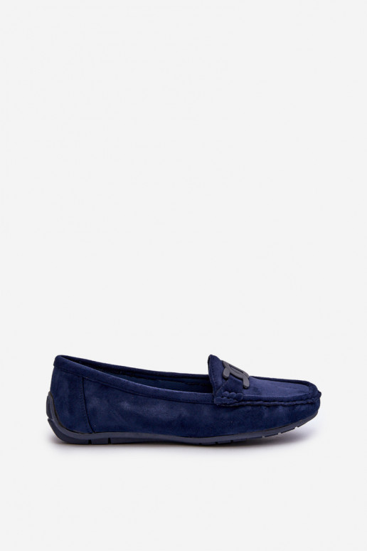 Mocassins de camurça em azul escuro Rabell