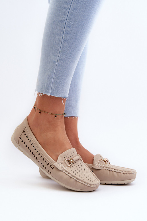 mocassins femininos vazados com enfeites em bege Kaydance mocassins femininos vazados com enfeites em bege Kaydance