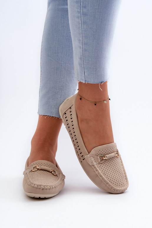 mocassins femininos vazados com enfeites em bege Kaydance mocassins femininos vazados com enfeites em bege Kaydance