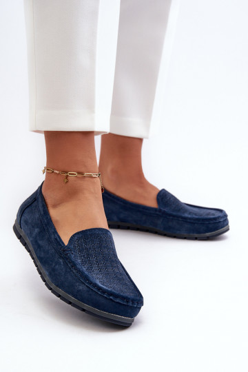 Mocassins de camurça azul escuro S.Barski LR755
