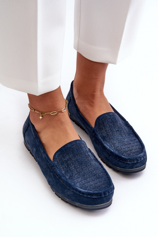 Mocassins de camurça azul escuro S.Barski LR755