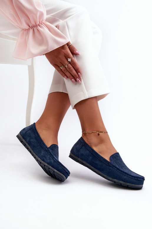 Mocassins de camurça azul escuro S.Barski LR755