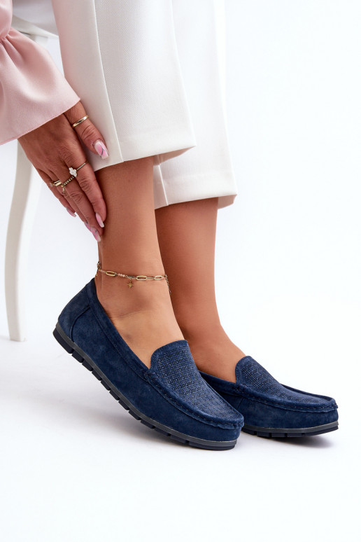 Mocassins de camurça azul escuro S.Barski LR755
