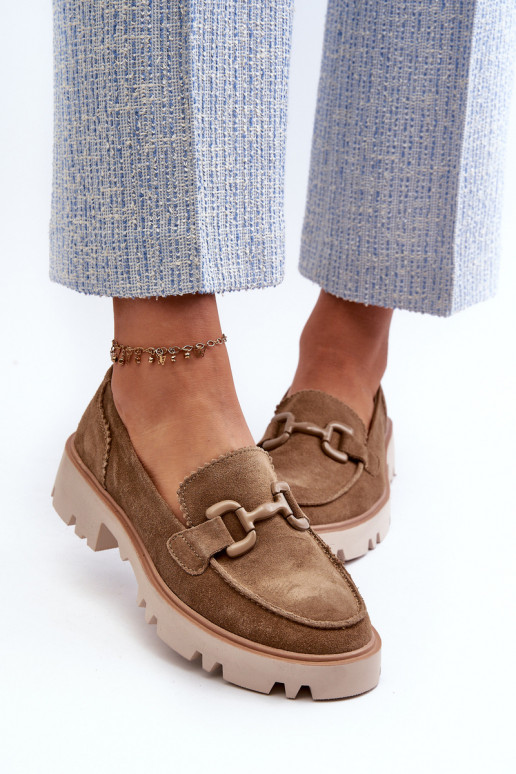 Mocassins de camurça com enfeites D&A TW117 castanho