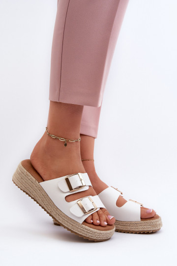 Chinelos femininos Eko cor branca Zaloemi