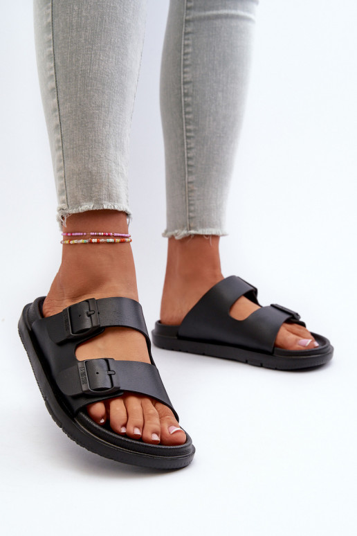 Chinelos leves com fivelas Big Star NN274A750 cor preta