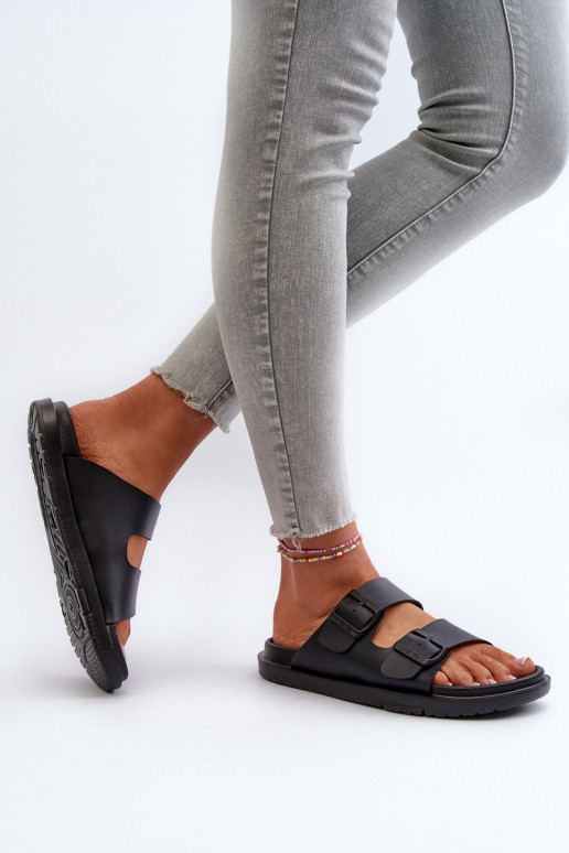 Chinelos leves com fivelas Big Star NN274A750 cor preta