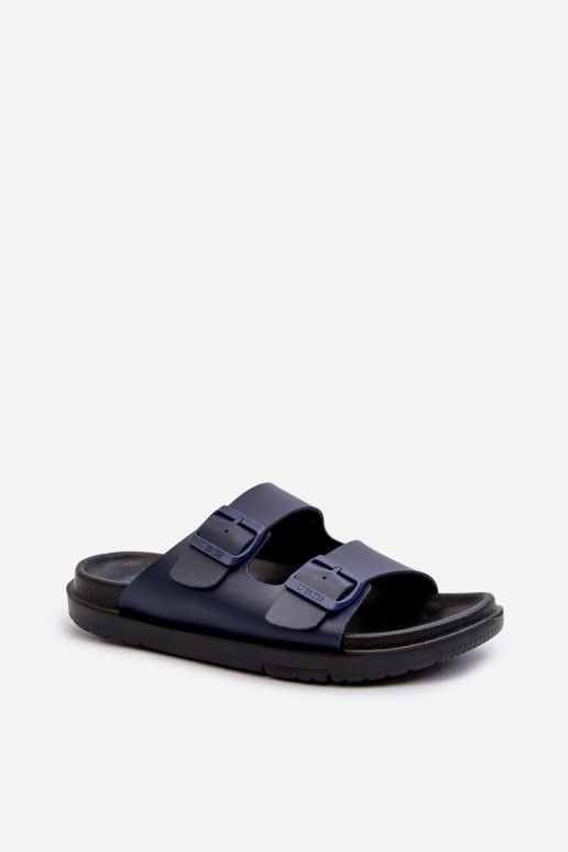 Chinelos masculinos leves com fivelas Big Star NN174593 azul escuro