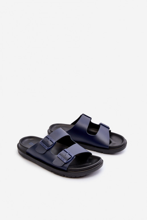 Chinelos masculinos leves com fivelas Big Star NN174593 azul escuro