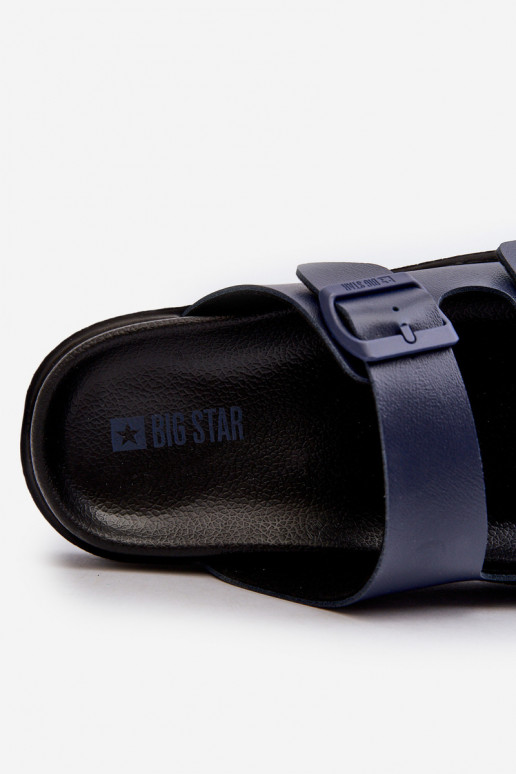 Chinelos masculinos leves com fivelas Big Star NN174593 azul escuro