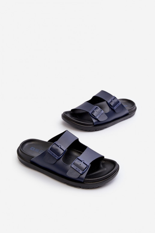 Chinelos masculinos leves com fivelas Big Star NN174593 azul escuro