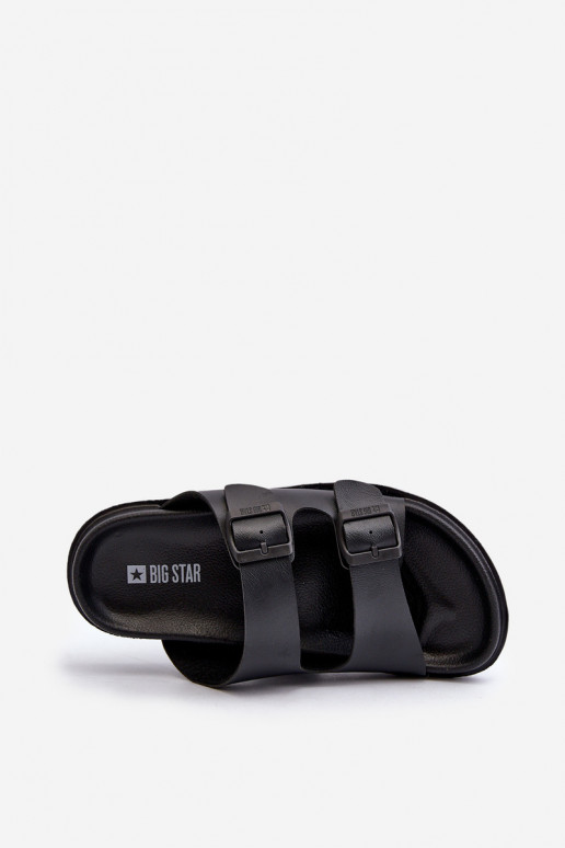Chinelos masculinos leves com fivelas Big Star NN174597 cor preta
