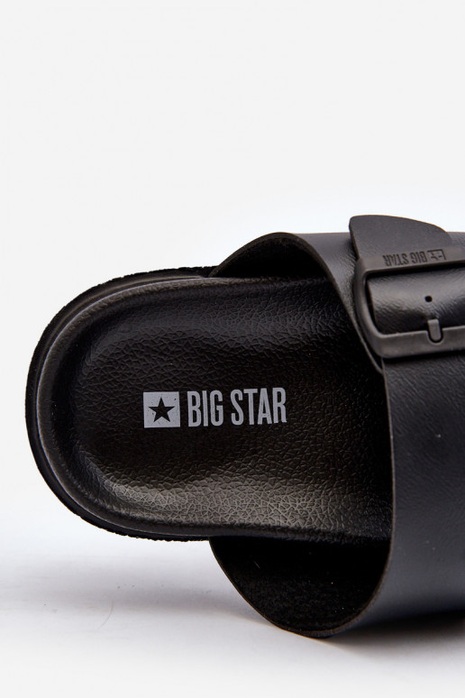 Chinelos masculinos leves com fivelas Big Star NN174597 cor preta