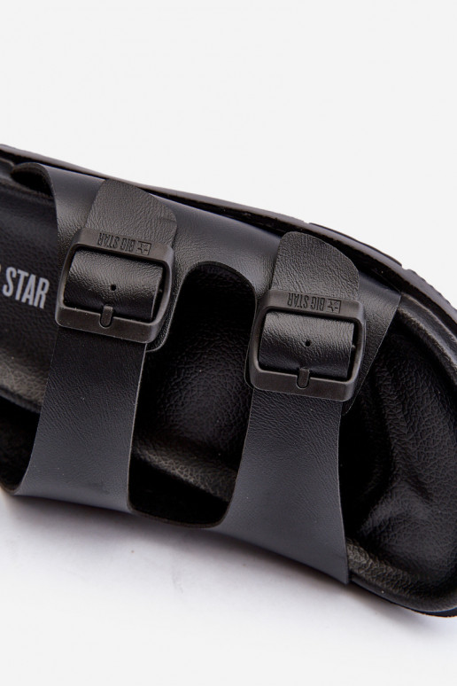 Chinelos masculinos leves com fivelas Big Star NN174597 cor preta