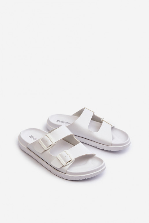 Chinelos masculinos leves com fivelas Big Star NN174594 cor branca
