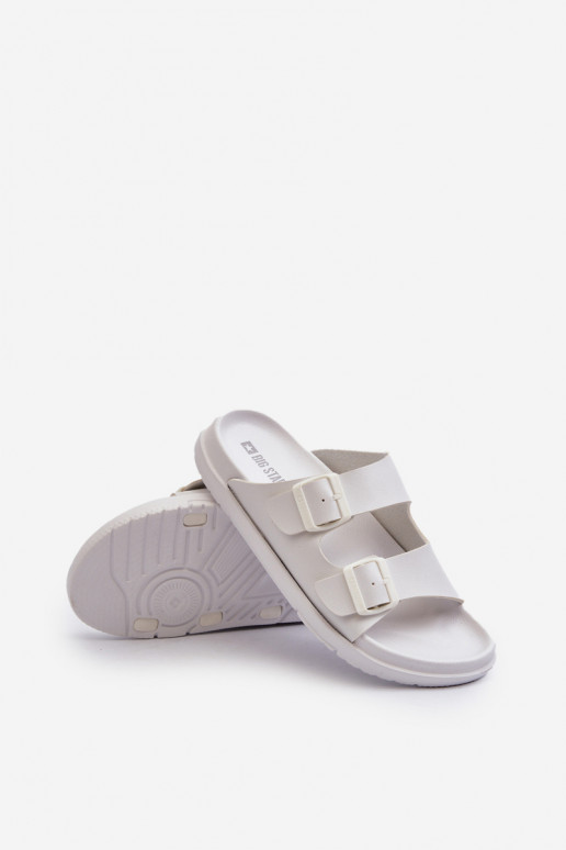 Chinelos masculinos leves com fivelas Big Star NN174594 cor branca