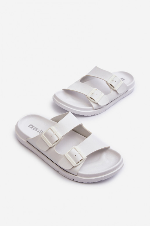 Chinelos masculinos leves com fivelas Big Star NN174594 cor branca