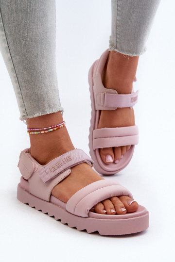 Sandálias femininas com plataforma Big Star NN274753 rosa 2