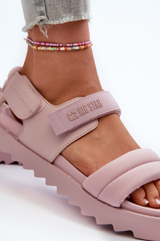 Sandálias femininas com plataforma Big Star NN274753 rosa