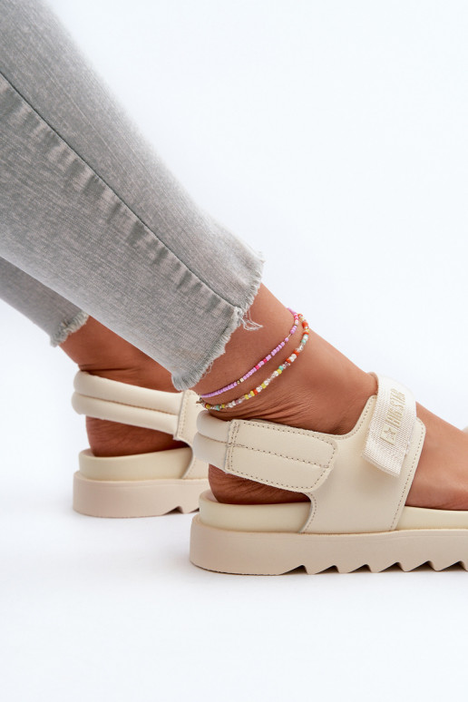 Sandálias plataforma feminina Big Star NN274751 bege Sandálias plataforma feminina Big Star NN274751 bege