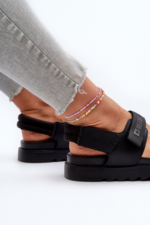 Sandálias femininas com plataforma Big Star NN274750 cor preta
