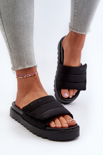 Chinelos com plataforma Big Star NN274772 cor preta