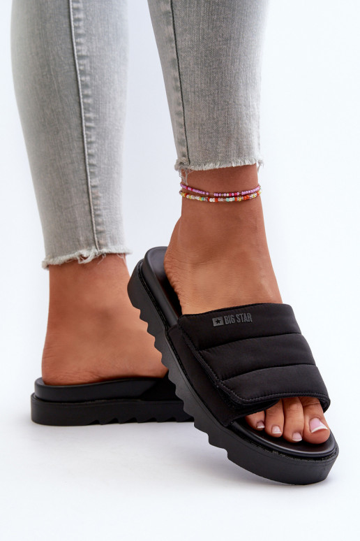 Chinelos com plataforma Big Star NN274772 cor preta Chinelos com plataforma Big Star NN274772 cor preta