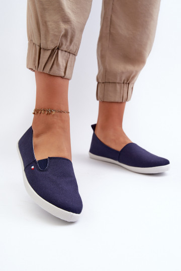 Tênis sapatos casuais Slip-On cor azul escuro Adrancia 2