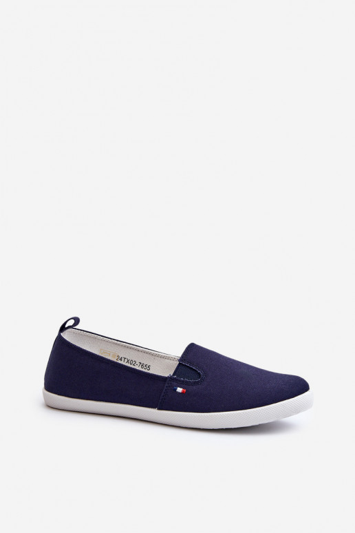 Tênis sapatos casuais Slip-On cor azul escuro Adrancia