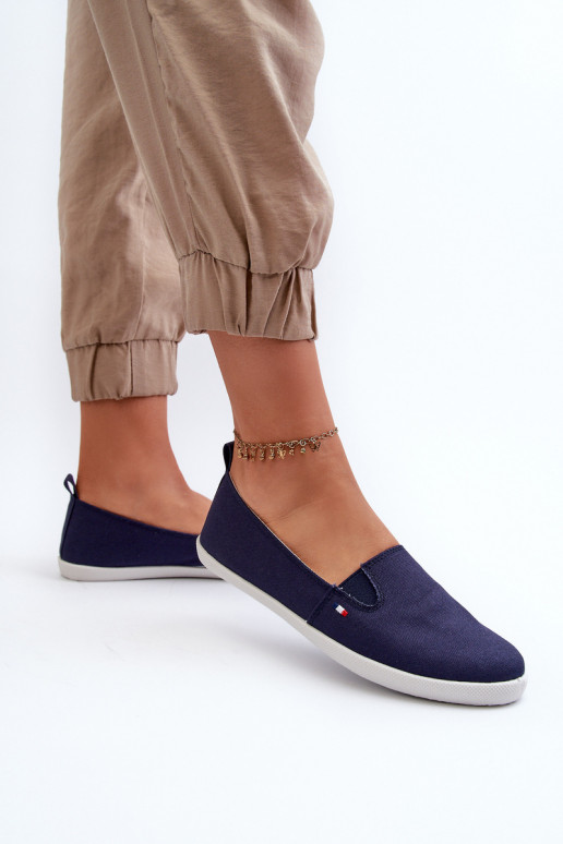 Tênis sapatos casuais Slip-On cor azul escuro Adrancia
