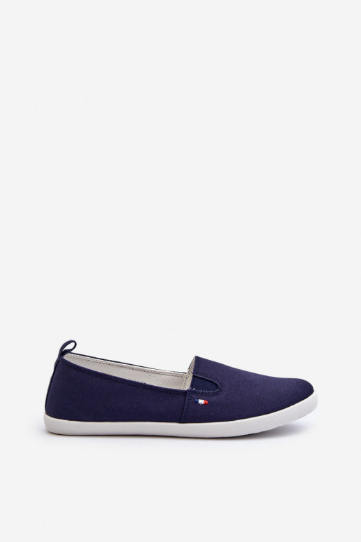 Tênis sapatos casuais Slip-On cor azul escuro Adrancia